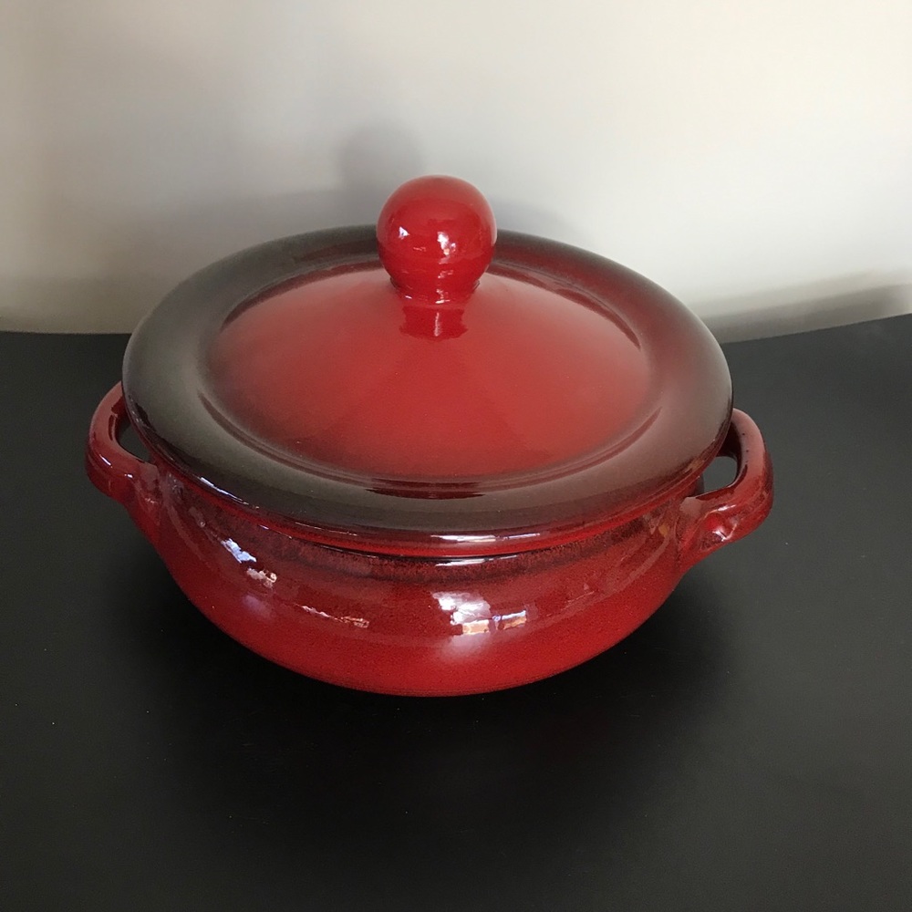 Stoneware Cherry Flame Casserole
